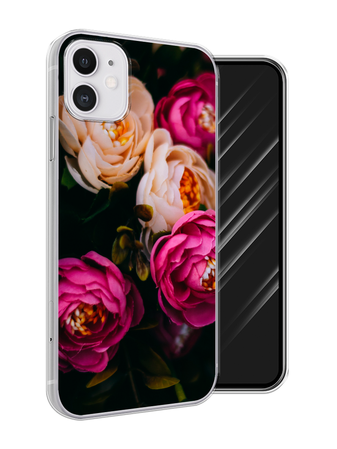 

Чехол Awog на Apple iPhone 11 / Айфон 11 "Розовые пионы на черном", Разноцветный, 12150-8