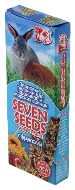 Лакомство для кроликов и морских свинок Seven Seeds Зерновые палочки с фруктами, 100г, 2шт