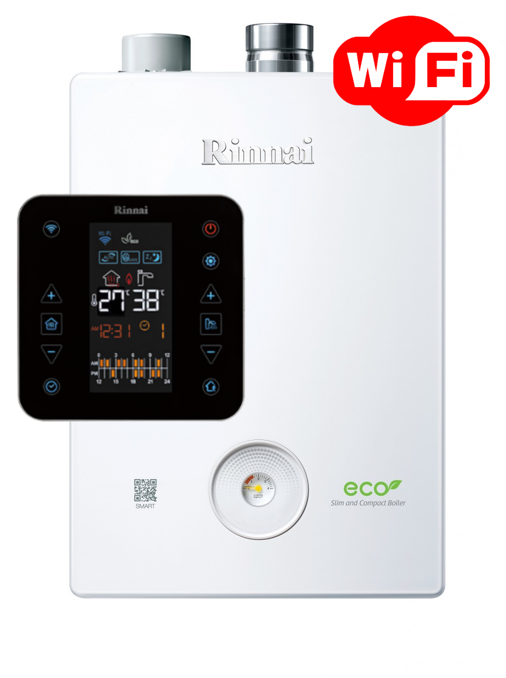 фото Газовый двухконтурный котел rinnai br-u24 с wi fi контроллером