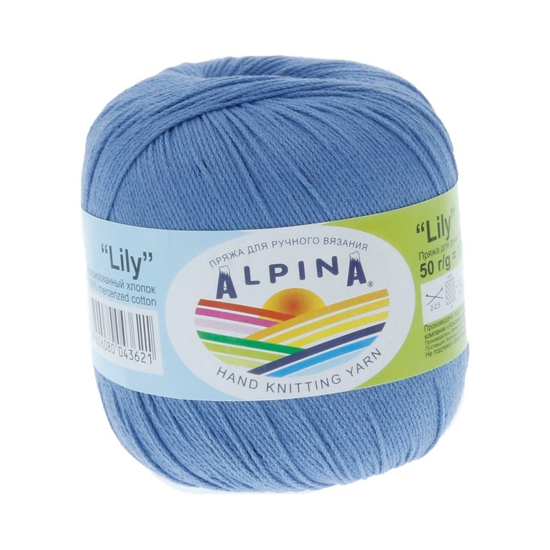 

Пряжа Alpina Lily, 100% мерсеризованный хлопок, 10 шт по 50 г, 175 м, 091 джинсовый, Синий