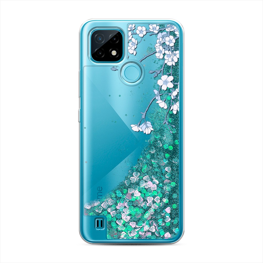 

Жидкий чехол с блестками "Цветочная фантазия 3" на Realme C21