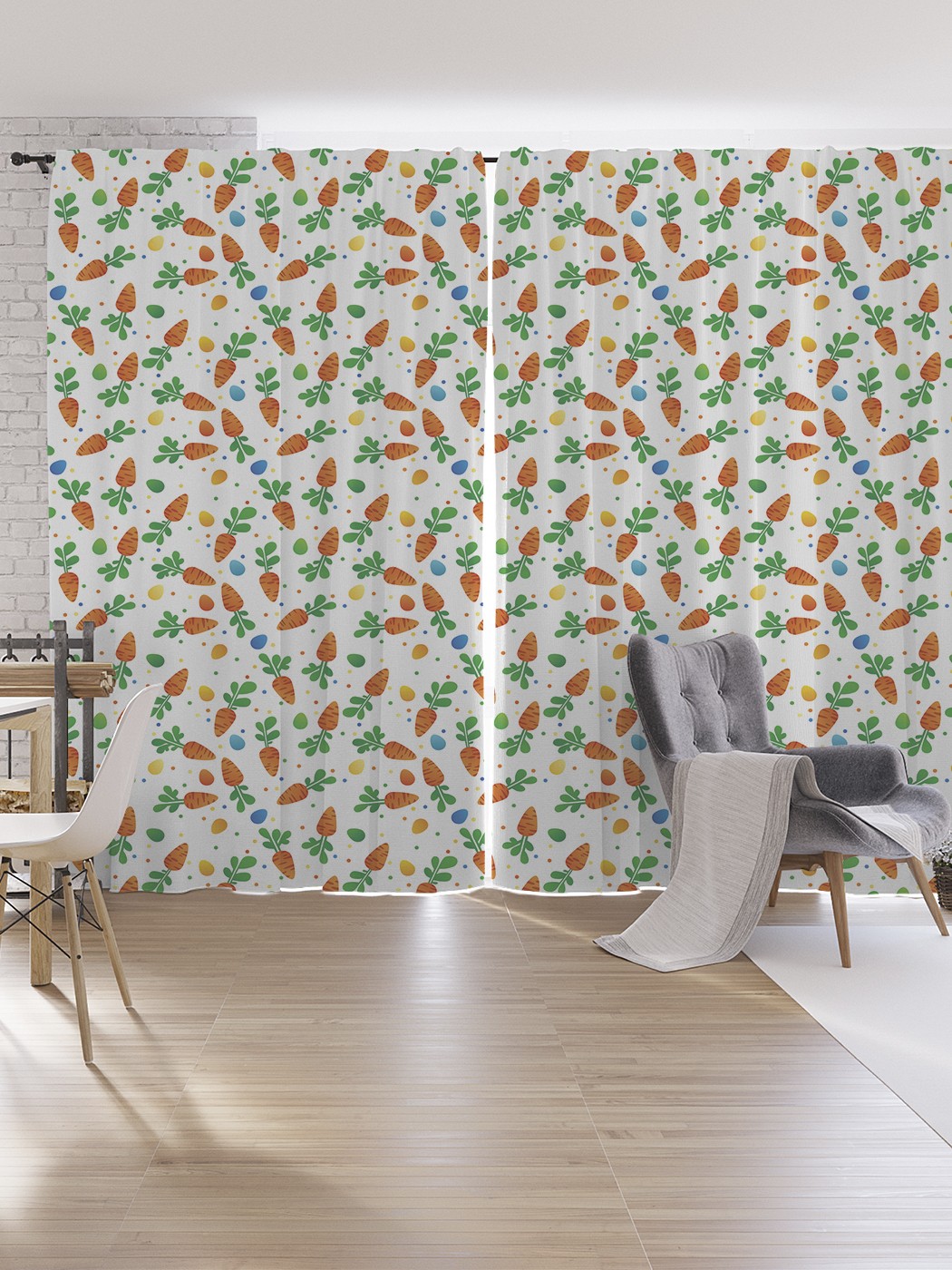 

Шторы под лён JoyArty "Морковка на Пасху", серия Oxford DeLux, 340х265 см, Морковка на Пасху