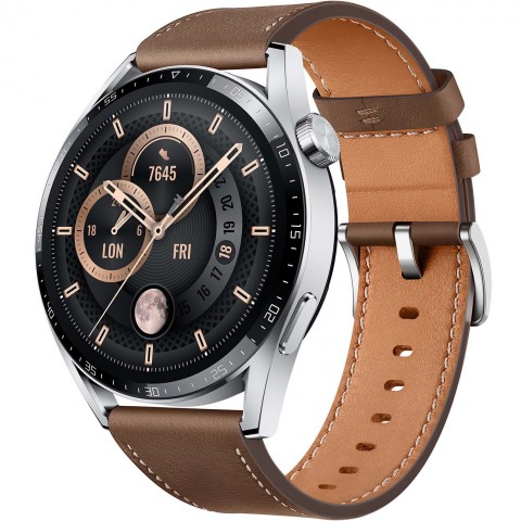 Смарт-часы Huawei GT 3 JPT-B29 Stainless Steel / Brown Leather (55028463)
