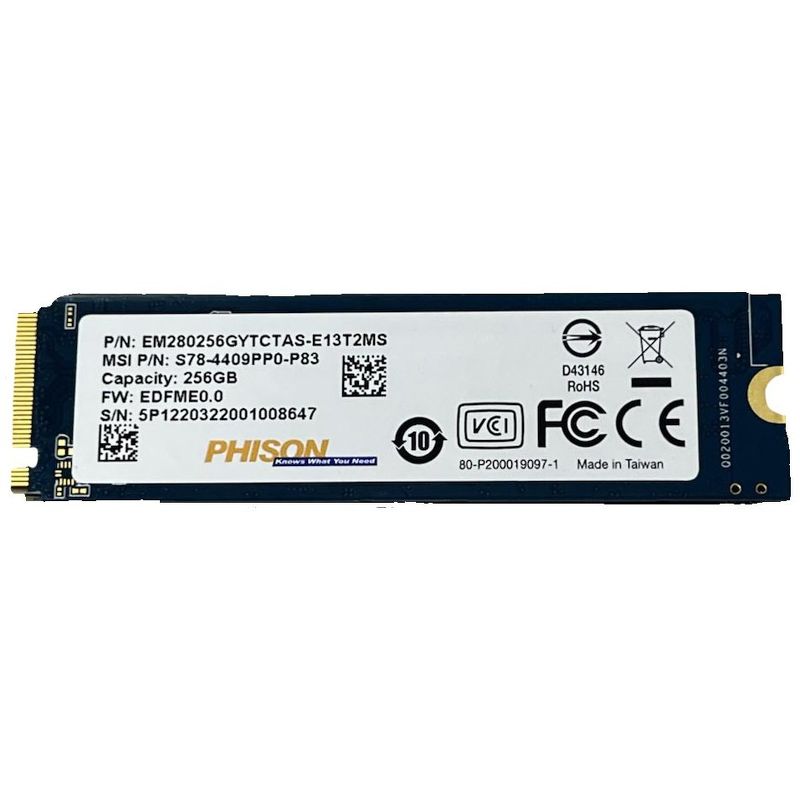 

Внутренний SSD накопитель MSI PHISON S78-4409PP0-P83 256 ГБ, S78-4409PP0-P83 PHISON