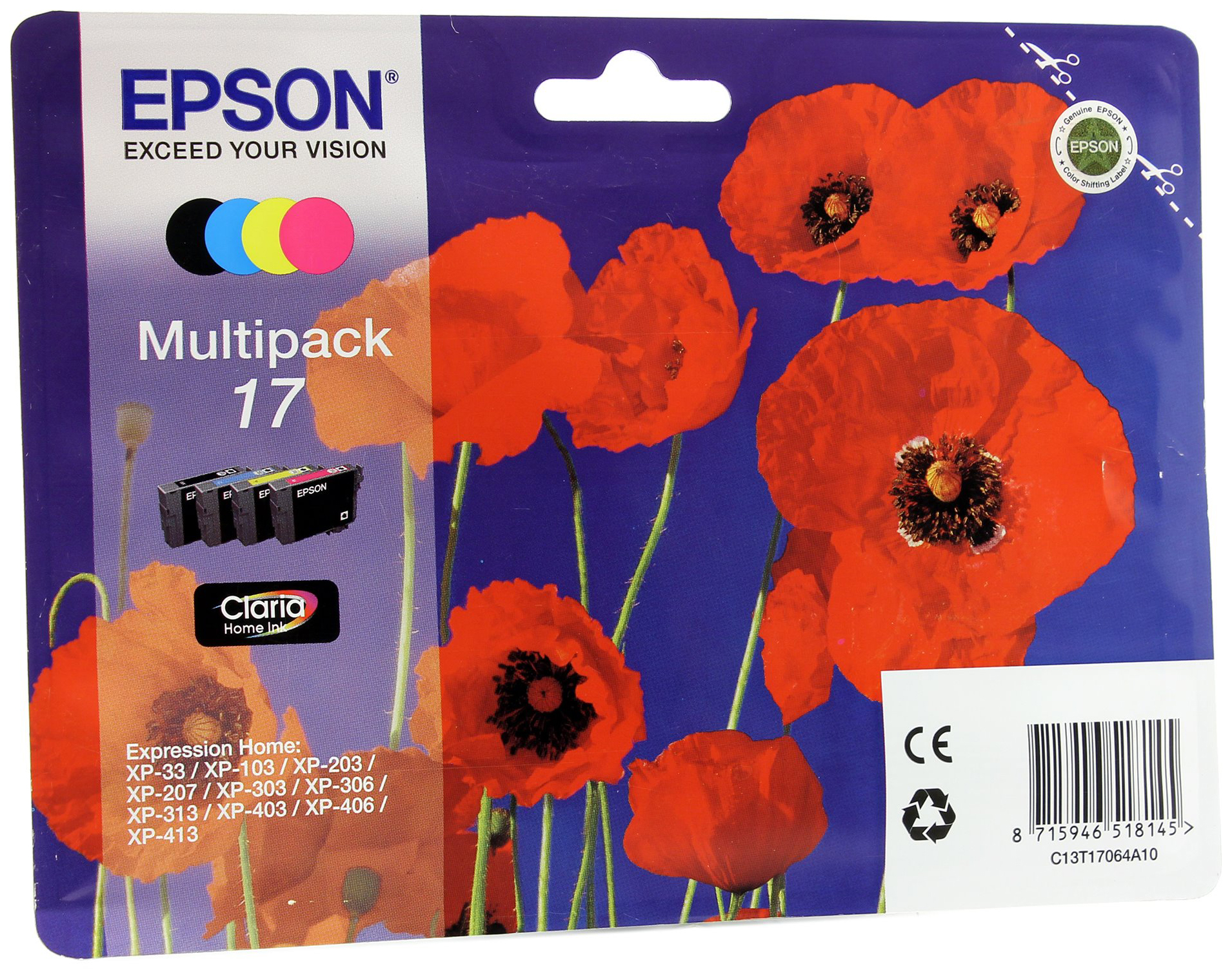 Картридж для струйного принтера Epson MultiPack 17A10 C13T17064A10, цветной, оригинал