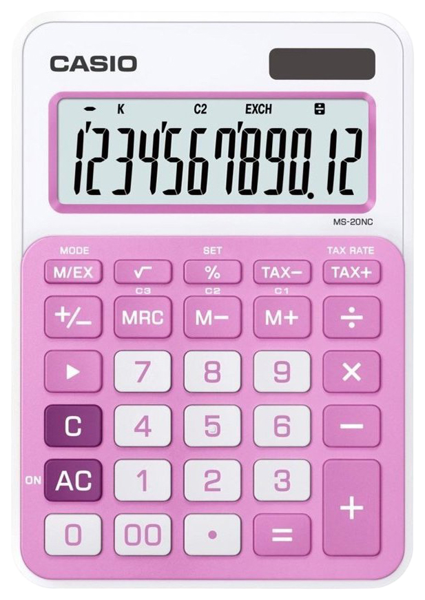 

Калькулятор Casio MS-20NC-PK-S-EC Белый, розовый, mS-20NC-PK-S-EC