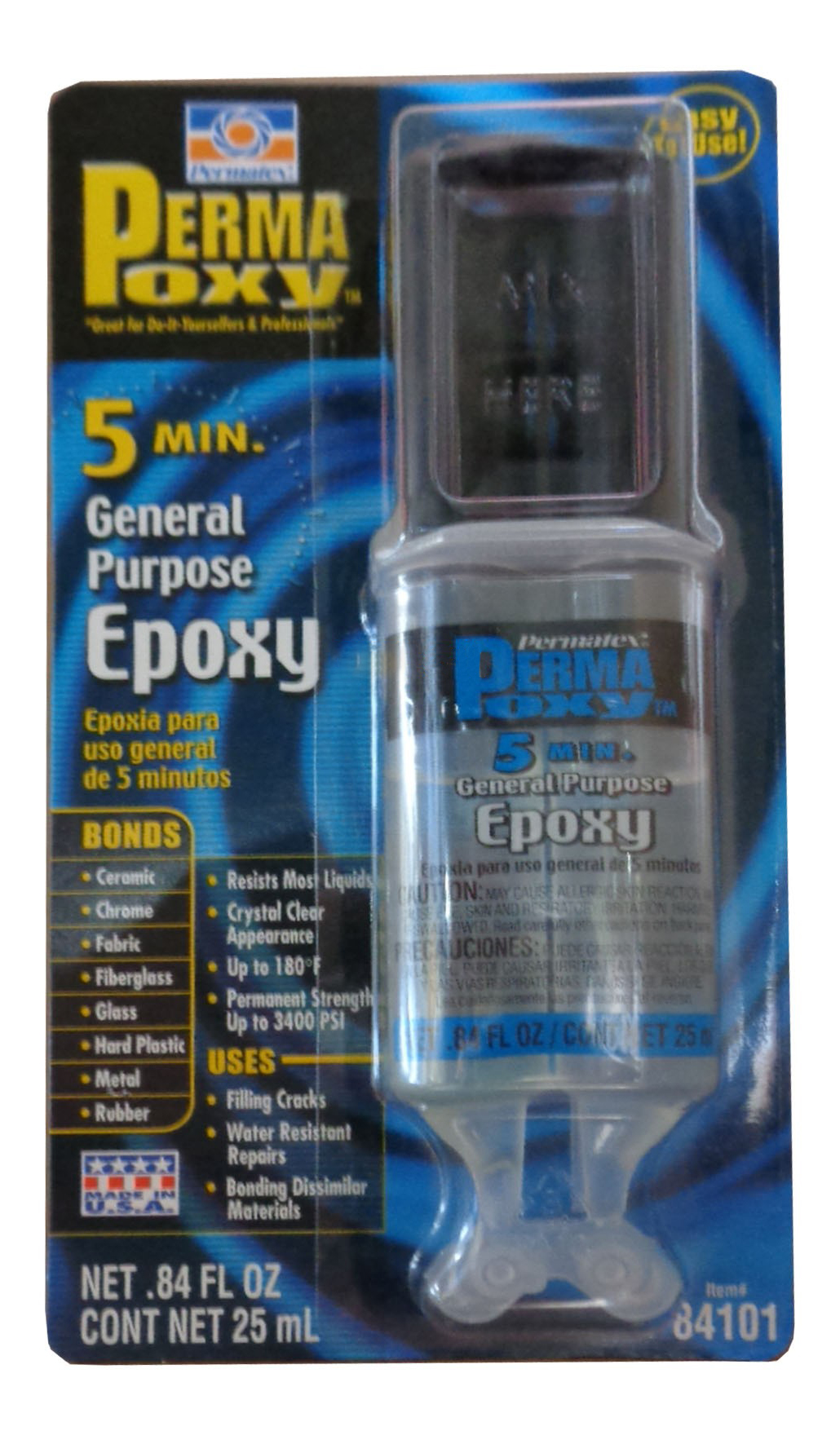 фото Клей эпоксидный многофункциональный permatex 5 minute gp epoxy-crystal clear 0,025л 84101