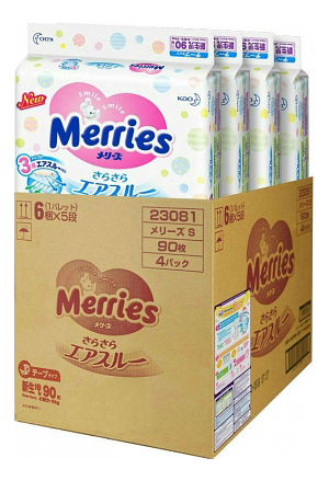Купить Merries Diapers, Подгузники Merries для новорожденных NB (0-5 кг), 360 шт.,