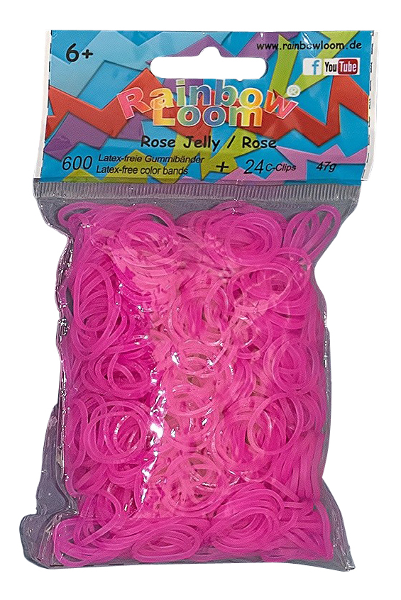 фото Плетение из резинок rainbow loom rose jelly pink