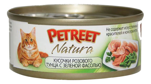 фото Консервы для кошек petreet natura, тунец с зеленой фасолью, 70г