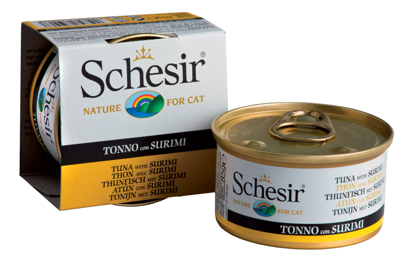 фото Консервы для кошек schesir, тунец, сурими, 85г