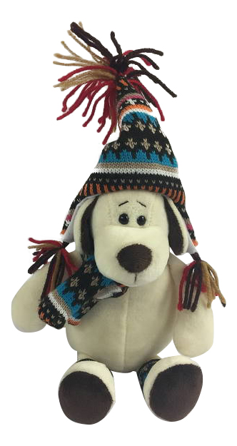 Мягкая игрушка Teddy Собака в шапке, 18 см