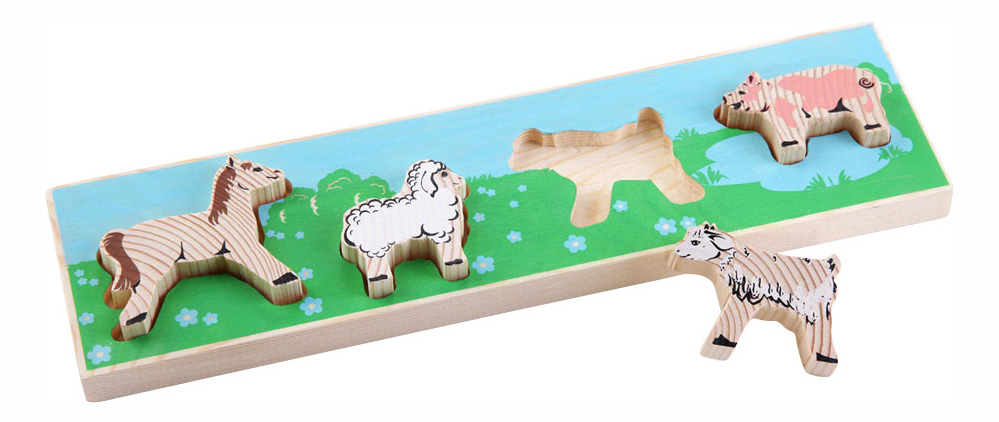 Деревянная игрушка для малышей Томик Домашние животные Лужок ом3 лужок природные сообщества