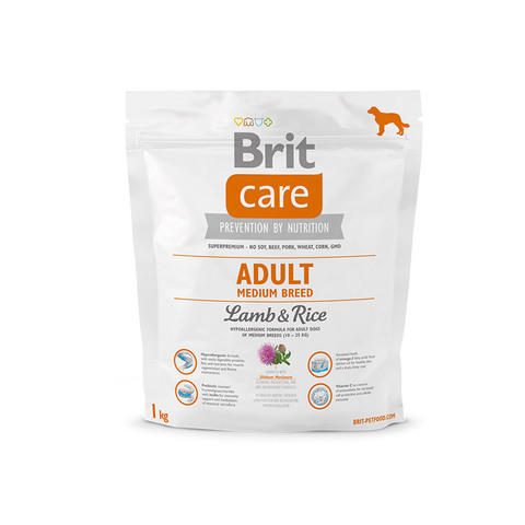 фото Сухой корм для собак brit care adult medium breed, для средних пород, ягненок и рис, 1кг