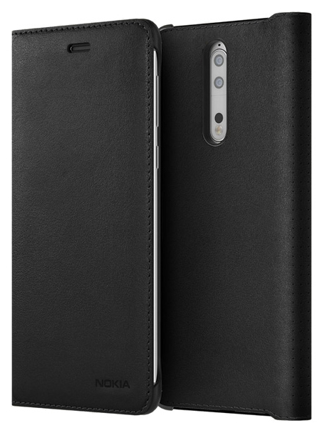 фото Чехол nokia 8 leather flip cover black (сp-801)