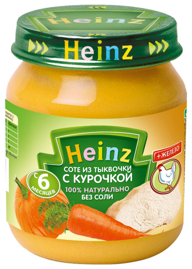 Пюре мясное Heinz Соте из тыквочки с курочкой с 6 мес. 120 г