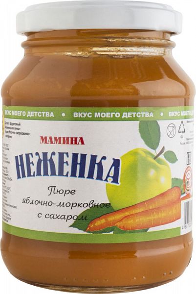 

Пюре яблочно-морковное Мамина Неженка с сахаром 260 г
