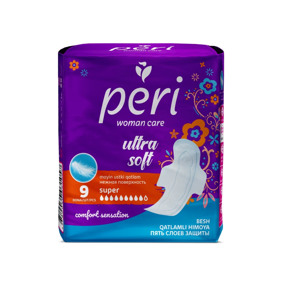 Женские гигиенические прокладки Peri Ultra Super 9 шт женские гигиенические прокладки peri ultra aroma super 9 шт хлопок