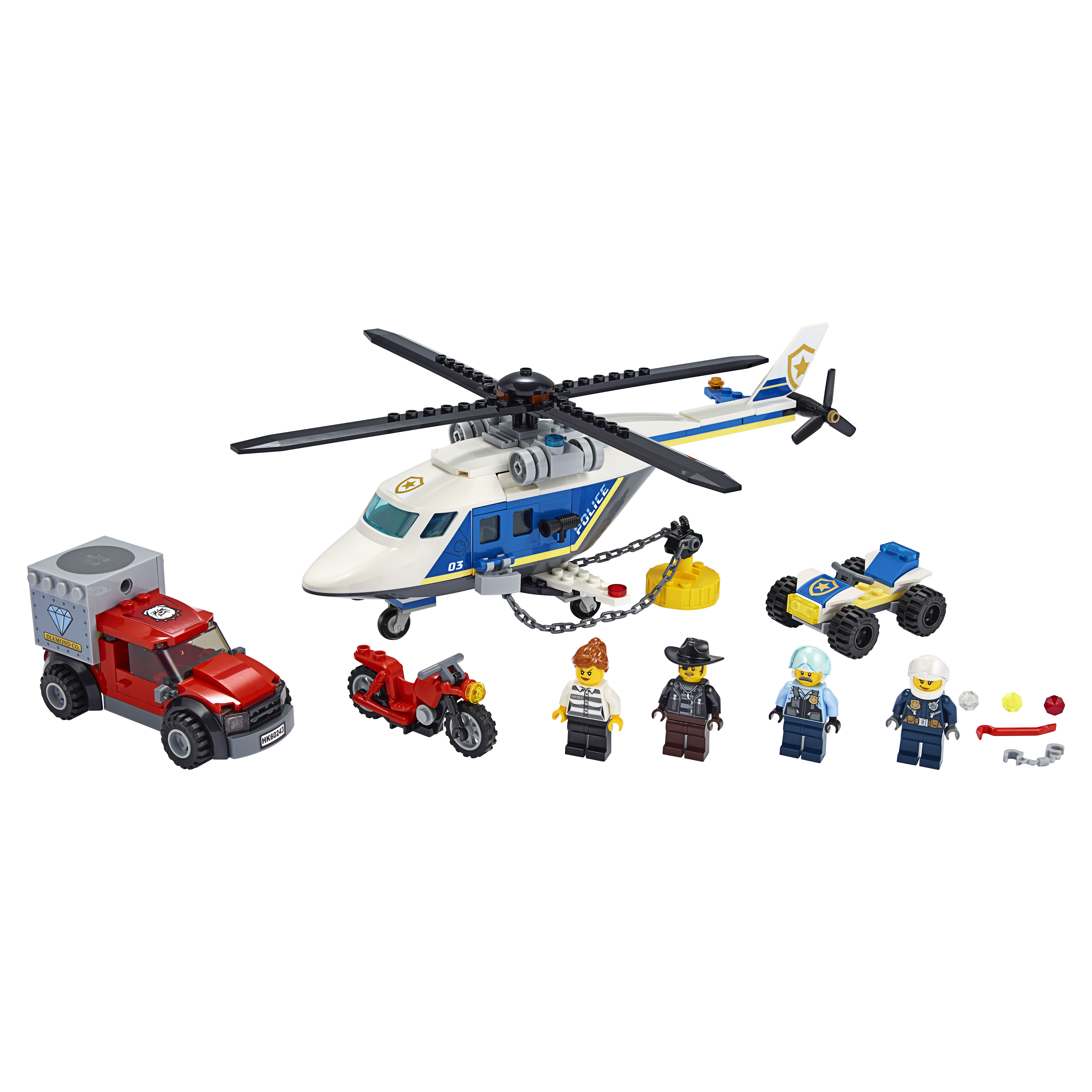 Конструктор LEGO City Police 60243 Погоня на полицейском вертолёте конструктор lego city 60317 лего город полицейская погоня в банке