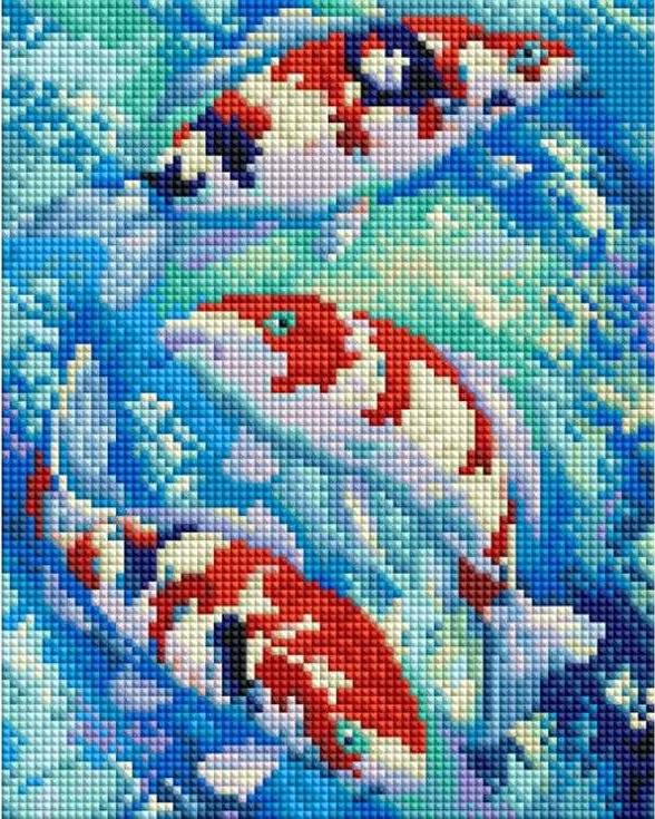 

Алмазная вышивка Белоснежка Карпы Кои, 20x25 см, Карпы Кои
