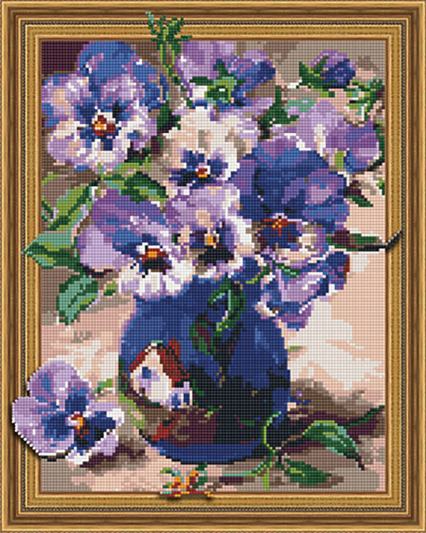 

Алмазная вышивка Molly Анютины глазки, 40x50 см, Анютины глазки