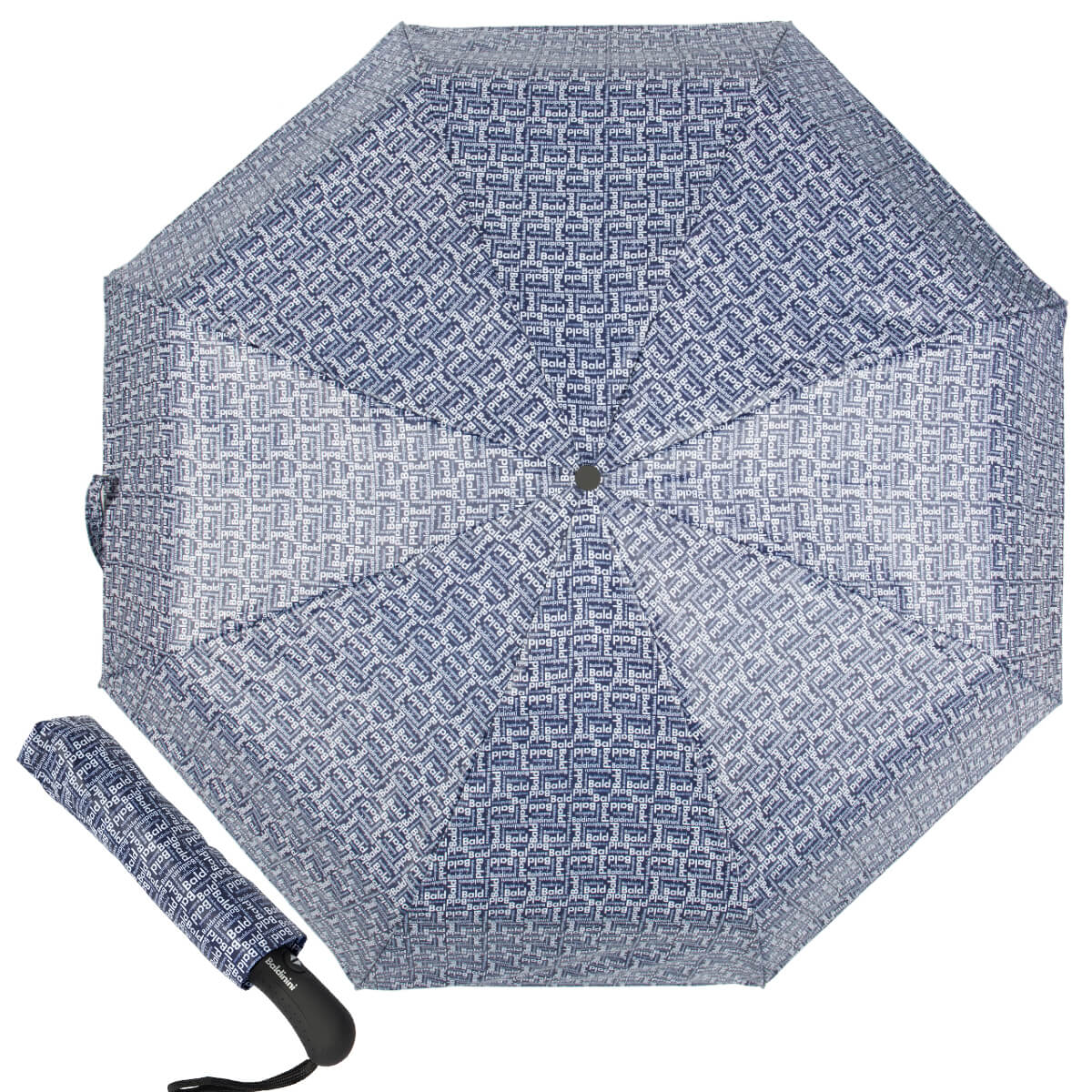 Зонт складной унисекс автоматический Baldinini 39-OC logo blu