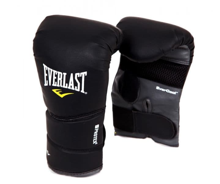 фото Боксерские перчатки everlast protex 2 heavy bag gloves черные, 12 унций