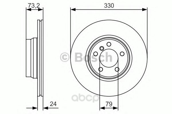 фото Тормозной диск bosch передний для bmw 3 f30 2011- d=330мм. 0986479a06