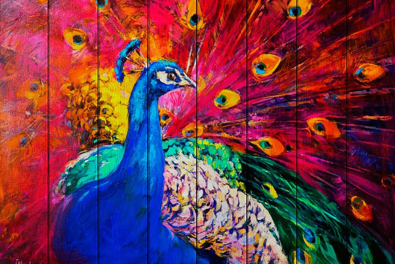 

Картина на дереве Павлин 80x120 см, Дом Корлеоне
