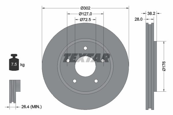 

Тормозной диск Textar 92181503