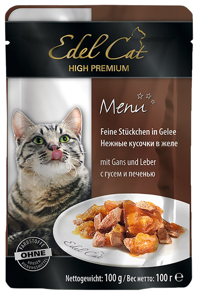 фото Влажный корм для кошек edel cat menu, гусь, печень, 20шт по 100г