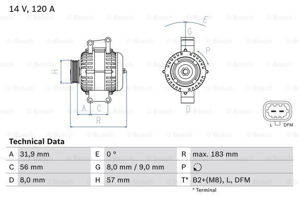 

Генератор BOSCH 0 986 044 020