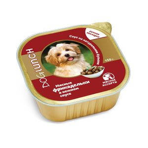 

Консервы для собак Dog Lunch, фрикадельки в нежном соусе, мясное ассорти, 150г, фрикадельки в нежном соусе, мясное ассорти, 150г