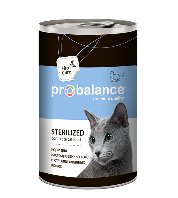 

Консервы для кошек Probalance Sterilized, курица, для стерилизованных, 415г, Sterilized