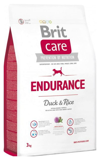 фото Сухой корм для собак brit care endurance, для активных, утка и рис, 3кг