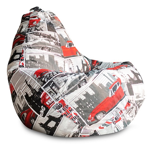 фото Кресло-мешок dreambag ягуар xl, белый, красный, серый