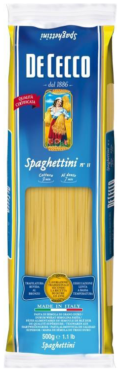 фото Макароны de cecco spaghettini №11 спагетти 500 г