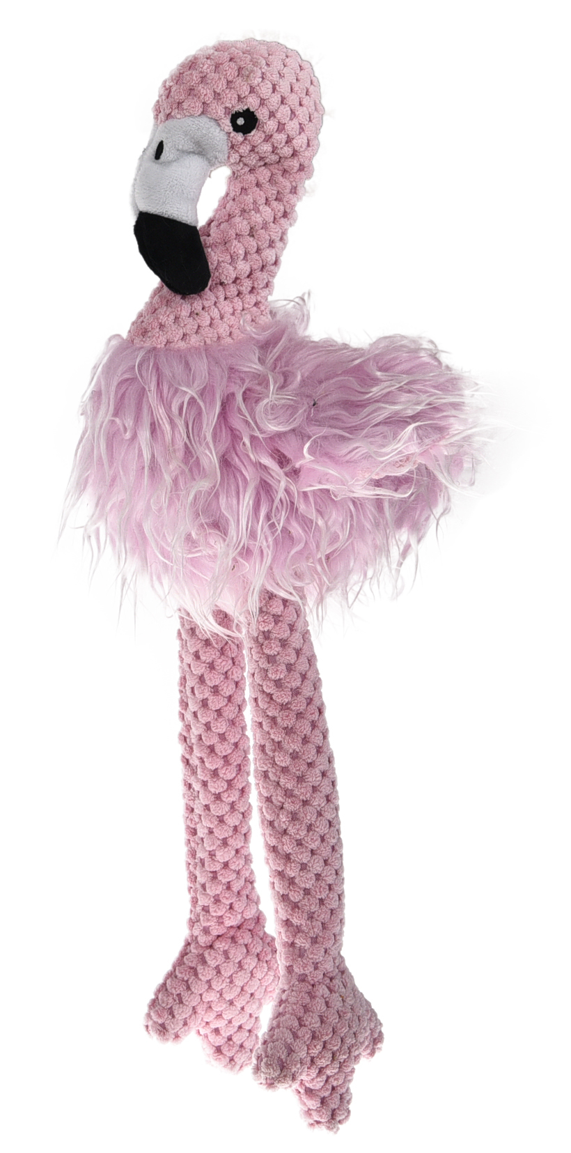 Мягкая игрушка для собак HOMEPET Фламинго плюш с пищалкой, длина 42 см