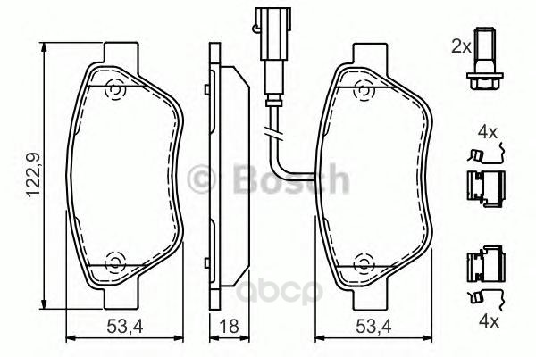 

Тормозные колодки дисковые BOSCH 0986494113