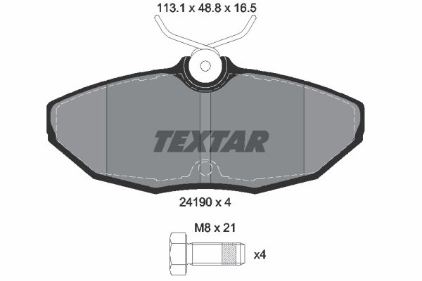 

Комплект тормозных дисковых колодок Textar 2419001