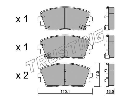 

Комплект тормозных дисковых колодок TRUSTING 957.0