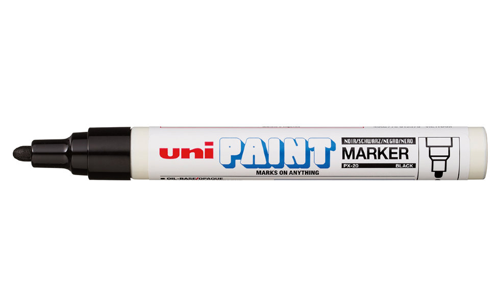 фото Маркер перманентный uni paint px-20 2,2-2,8мм овальный (черный, 1 штука) uni mitsubishi pencil