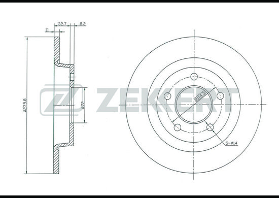 фото Тормозной диск zekkert bs-5254