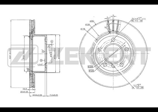 фото Тормозной диск zekkert bs-5772