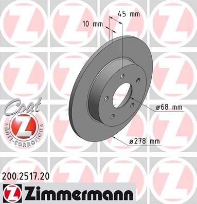 

Тормозной диск ZIMMERMANN 200.2517.20