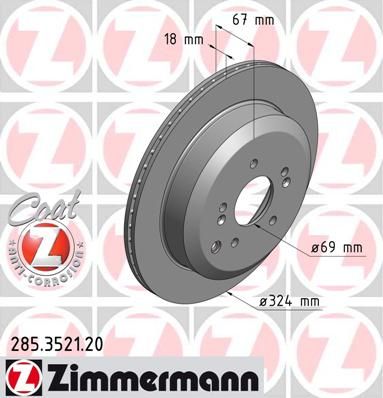 

Тормозной диск ZIMMERMANN 285.3521.20