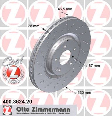 

Тормозной диск ZIMMERMANN 400.3624.20