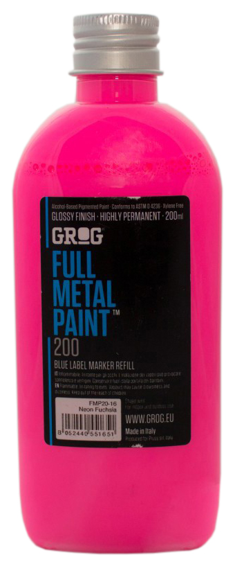 Краска для маркеров Grog Full Metal Paint Неон-фуксия 200 мл