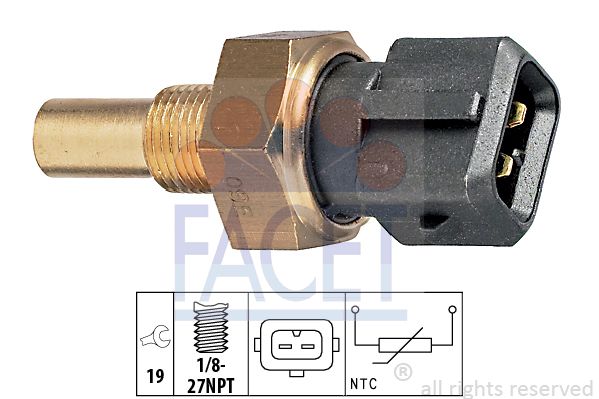 

Датчик температуры охлаждающей жидкости FACET 7.3165