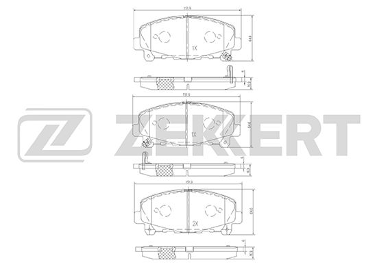 фото Комплект тормозных колодок, дисковый тормоз zekkert bs-1134